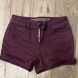 American Eagle Outfitters Women's Dark Red Jean Shorts